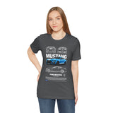 Blue Apex Muscle Coupe Blueprint Art Unisex Heavy Cotton Tee Powerful Street Machine Graphic Shirt for Car Lovers and Collectors