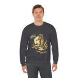 Lunar Legacy Astronaut Art Unisex Heavy Blend Crewneck Sweatshirt Bold Space Exploration Graphic Streetwear Pullover Premium Cosmic Design Soft Fleece Warm Comfortable Everyday Wear Perfect Gift for Sci Fi Lovers and Visionary Dreamers