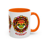 Kathakali Accent Coffee Mug 11oz 15oz Kerala India Classical Dance Art Face Ceramic Cup Cultural Heritage South Indian Folk Design Traditional Festival Gift