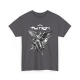 Fly High Angel Design Unisex Heavy Cotton Tee Streetwear Graphic T Shirt Spiritual Guardian Winged Warrior Style