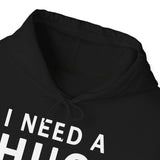 I Need A Huge Amount Of Money Unisex Hoodie Heavy Blend Pullover Sweatshirt Funny Motivational Graphic Hustle Entrepreneur Wealth Inspired Streetwear