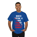 Unisex Once Upon A Time There Lived A Ghost T Shirt Horror Graphic Tee Spooky Paranormal Gothic Halloween Inspired Scary Storytelling Streetwear Top