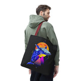 Ballena Cosmic Whale Art Eco Tote Bag Vibrant Geometric Ocean Design Durable Canvas Reusable Shopping Bag Premium Artistic Streetwear Accessory Perfect Gift for Nature Lovers Dreamers and Creative Thinkers