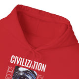 Civilization Eye Of Memory Graphic Unisex Heavy Blend Hooded Sweatshirt Futuristic Visionary Streetwear Abstract Blue Eye Gothic Hoodie