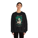 I Don’t Care True Freedom Angel Unisex Heavy Blend Crewneck Sweatshirt Gothic Cherub Graphic Bold Motivational Streetwear Statement Pullover