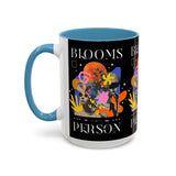 Blooms Person Accent Coffee Mug 11oz 15oz Abstract Floral Head Artistic Colorful Modern Creative Design Black White Ceramic Tea Cup Streetwear Inspired Artistic Fashion Drinkware