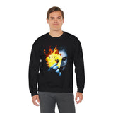 The Jocker Burning Aces Unisex Sweatshirt Fiery Gothic Streetwear Bold Dark Art Design for Risk Takers, Hustlers, and Fearless Fall Fashion Lovers