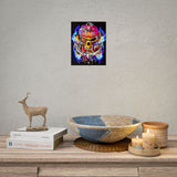 Flaming Pirate Skull Matte Vertical Poster Bold Gothic Nautical Wall Art Fiery Skull And Anchor Design For Dark Fantasy Lovers Metalcore Fans Artists And Biker Decor