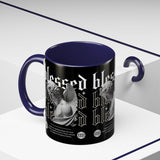 Blessed Angel Statue Graphic Accent Coffee Mug 11oz 15oz Gothic Streetwear Aesthetic Spiritual Artistic Ceramic Drinkware