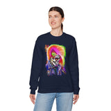 Calavera Punk Skull Unisex Heavy Blend Sweatshirt Neon Gothic Streetwear Pullover Vibrant Rock Rebel Design For Punk Concerts Halloween Parties Tattoo Culture And Alternative Fashion Lovers