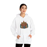 Balinese Barong Mask Unisex Hoodie Heavy Blend Pullover Sweatshirt Tribal Cultural Warrior Spirit Inspired Mythical Festival Graphic Streetwear