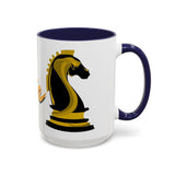 Tate Knight Logo Accent Coffee Mug 11oz 15oz Gold Foil Chess Horse Design Motivational Hustler Ceramic Cup Bold Luxury Inspired Streetwear Gift Drinkware