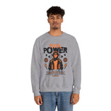 Mask Power Anonymous Strength Graphic Unisex Heavy Blend Crewneck Sweatshirt Bold Urban Hacker Inspired Streetwear Empowerment Pullover