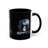 Space Galaxy Accent Coffee Mug 11oz 15oz Astronaut Spacecraft Earth Black Two Tone Ceramic Cup Gift for Space Lovers