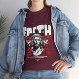 Faith Over Fear Jesus Crown Of Thorns Unisex Heavy Cotton Tee Christian Graphic Bold Religious Streetwear Motivational Bible Verse T Shirt