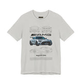 Aggressive Silver Widebody Supercar Blueprint Unisex Heavy Cotton Tee Performance Street Machine Graphic Shirt For Car Lovers And Gearheads