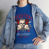 Monsters Skull Guardians Gothic Horror Unisex Heavy Cotton Tee Dark Graphic Halloween Streetwear Bold Vintage Skull T Shirt