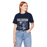 Civilization Eye Of Memory Graphic Unisex Jersey Short Sleeve Tee Futuristic Visionary Streetwear Bold Abstract Blue Eye T Shirt