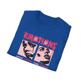 Emotions Speak Louder Than Words Graphic Unisex Softstyle T Shirt Bold Streetwear Retro Pop Art Statement Tee