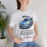 Nissan Skyline GT R R34 Inspired Illustrated JDM Racing Car Graphic T Shirt Iconic Japanese Performance Street Racing Culture Automotive Streetwear Gift For Car Enthusiasts