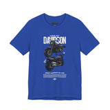 Harley Davidson Fat Bob Inspired Cruiser Motorcycle Graphic Unisex Heavy Cotton Tee Premium Biker Streetwear T Shirt for Riders Enthusiasts Everyday Wear