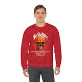 Wildfire Skull Flames Unisex Heavy Blend Crewneck Sweatshirt Gothic Inferno Graphic Bold Streetwear Motivational Statement Pullover
