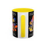 Blooms Person Accent Coffee Mug 11oz 15oz Abstract Floral Head Artistic Colorful Modern Creative Design Black White Ceramic Tea Cup Streetwear Inspired Artistic Fashion Drinkware