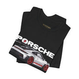 Porsche High-Performance Track Machine Blueprint Design Unisex Heavy Cotton Tee Powerful Street Racing Inspired Graphic Shirt