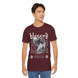 Blessed Angel Statue Graphic Unisex Jersey Short Sleeve Tee Gothic Streetwear Aesthetic Spiritual Bold Artistic Fashion T Shirt