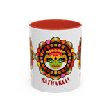Kathakali Accent Coffee Mug 11oz 15oz Kerala India Classical Dance Art Face Ceramic Cup Cultural Heritage South Indian Folk Design Traditional Festival Gift