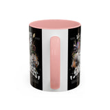 Sadness Statue Accent Coffee Mug 11oz 15oz Two Tone Ceramic Gothic Art Cup with Butterfly and Flame Design