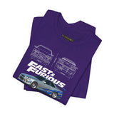 Silver Blue Street Racing Artwork Unisex Heavy Cotton Tee High Performance Inspired Graphic Shirt For Car Lovers And Urban Streetwear Fans