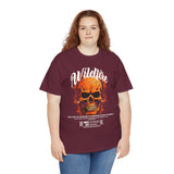 Wildfire Skull Flames Unisex Heavy Cotton Tee Gothic Inferno Graphic Bold Streetwear Motivational Statement T Shirt