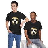 The Silent Mask Unisex Heavy Cotton Tee Horror Streetwear Mysterious Dark Graphic Halloween T-Shirt for Fearless Souls and Gothic Aesthetic Lovers