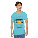 Yellow High Performance Sports Coupe Blueprint Art Unisex Heavy Cotton Tee Premium Streetwear For Car Enthusiasts Gearheads And Collectors