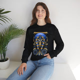 Eye Of Eternity Sweatshirt Unisex Premium Fleece Gold And Blue Egyptian Owl Pharaoh Design Symbolic Streetwear Spiritual Calm Comfort For Creative Souls