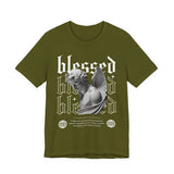 Blessed Angel Statue Graphic Unisex Jersey Short Sleeve Tee Gothic Streetwear Aesthetic Spiritual Bold Artistic Fashion T Shirt