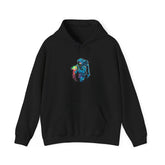 Galactic Dream Astronaut Neon Art Unisex Heavy Blend Hooded Sweatshirt Futuristic Space Graphic Streetwear Hoodie Vibrant Cosmic Design Soft Fleece Comfortable Everyday Wear Perfect Gift for Sci Fi Lovers and Creative Dreamers