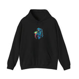 Galactic Dream Astronaut Neon Art Unisex Heavy Blend Hooded Sweatshirt Futuristic Space Graphic Streetwear Hoodie Vibrant Cosmic Design Soft Fleece Comfortable Everyday Wear Perfect Gift for Sci Fi Lovers and Creative Dreamers