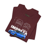 Blue Rally Inspired Performance Sedan Artwork Unisex Heavy Cotton Tee High Speed Streetwear Graphic Shirt For Car Enthusiasts And Automotive Art Lovers