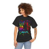 Reaper Of Neon Flames Unisex Heavy Cotton Tee Dark Energy Skull Design Powerful Streetwear Statement For Bold Rebels And Night Warriors