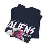 Aliens Exist UFO Graphic Unisex Heavy Cotton Tee Sci Fi Streetwear T Shirt Extraterrestrial Space Alien Design