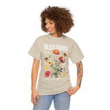 Blossoms Floral Graphic Unisex Heavy Cotton Tee Comfortable Streetwear Timeless Charm Motivational Nature Inspired T Shirt Perfect Gift for Garden Lovers Friends Birthdays Casual Everyday Wear