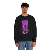 Bills Samurai Unisex Heavy Blend Crewneck Sweatshirt Futuristic Neon Japanese Warrior Design Bold Cyberpunk Streetwear Aesthetic Artistic Fleece Wearable Art for Creators Dreamers and Anime Lovers