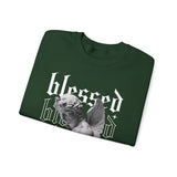 Blessed Angel Statue Graphic Unisex Heavy Blend Crewneck Sweatshirt Gothic Streetwear Aesthetic Spiritual Bold Artistic Pullover