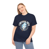Temporal Echo Lightning Globe Graphic Unisex Heavy Cotton Tee Bold Streetwear Past Present Future Inspired T-Shirt