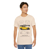 Yellow High Performance Sports Coupe Blueprint Art Unisex Heavy Cotton Tee Premium Streetwear For Car Enthusiasts Gearheads And Collectors