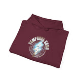 Temporal Echo Lightning Globe Graphic Unisex Heavy Blend Hooded Sweatshirt Futuristic Sci-Fi Streetwear Hoodie Bold Energy