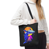 Ballena Cosmic Whale Art Eco Tote Bag Vibrant Geometric Ocean Design Durable Canvas Reusable Shopping Bag Premium Artistic Streetwear Accessory Perfect Gift for Nature Lovers Dreamers and Creative Thinkers