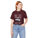 White Track Racing Blueprint Artwork Unisex Heavy Cotton Tee High Performance Inspired Streetwear Graphic Shirt For Car Lovers And Speed Enthusiasts